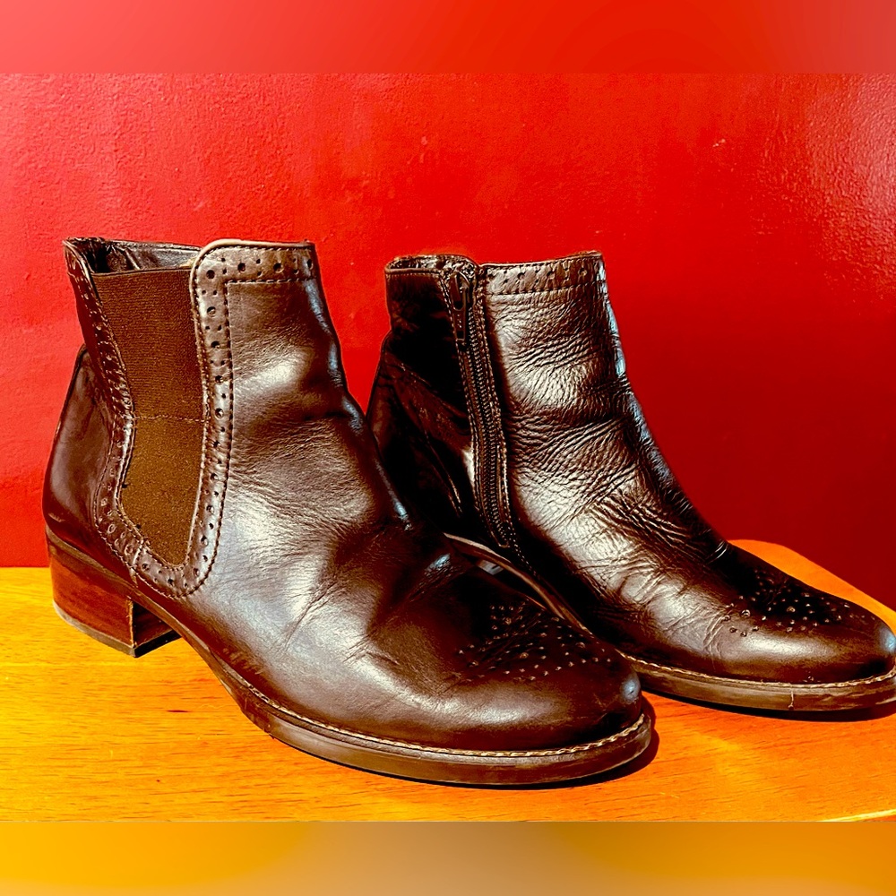 Paul Green Munchen Brown European Leather Ankle Boots Women's US 6.5 (UK 4)